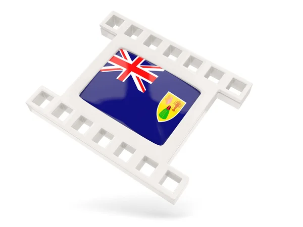 电影图标与国旗的特克斯和凯科斯群岛 图库图片