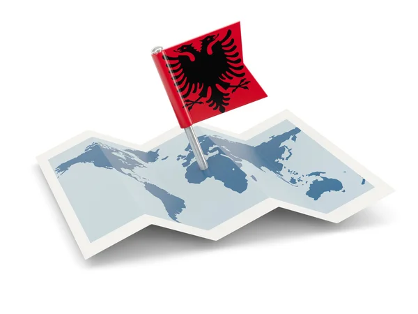 Mapa con la bandera de albania —  Fotos de Stock