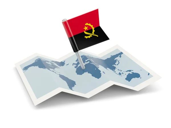 Mapa com bandeira de angola — Fotografia de Stock