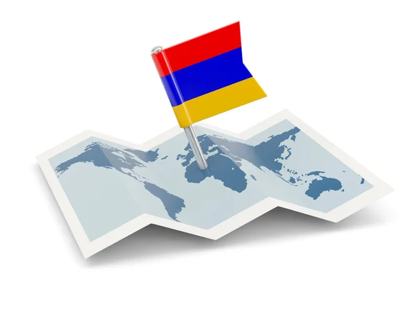 Mapa com bandeira de Armenia — Fotografia de Stock