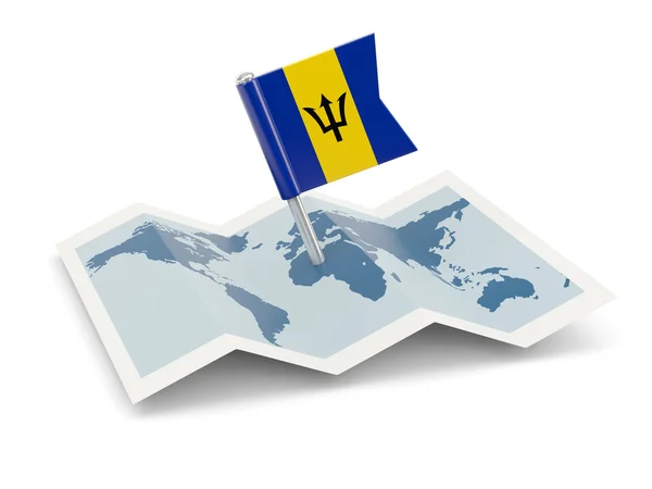 Mapa con bandera de barbados —  Fotos de Stock