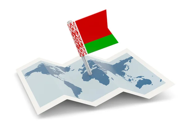 Map with flag of belarus — Stock Photo, Image