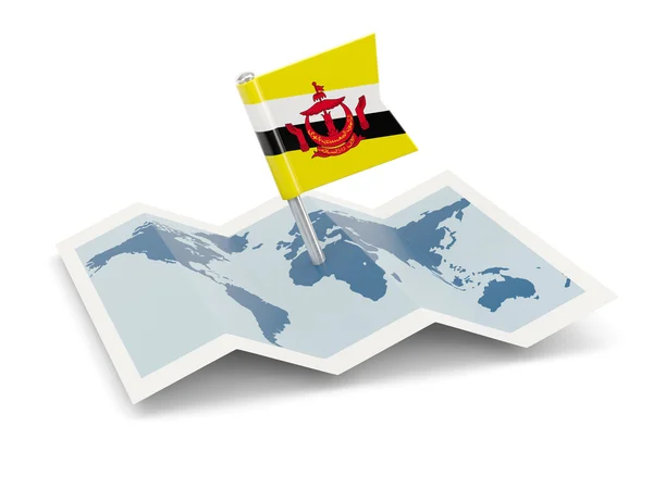 Map with flag of brunei — Stock Photo, Image