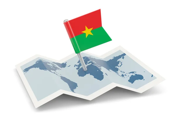 Map with flag of burkina faso — Stock Photo, Image