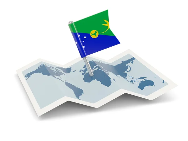 Mapa com bandeira de Ilha de Natal — Fotografia de Stock