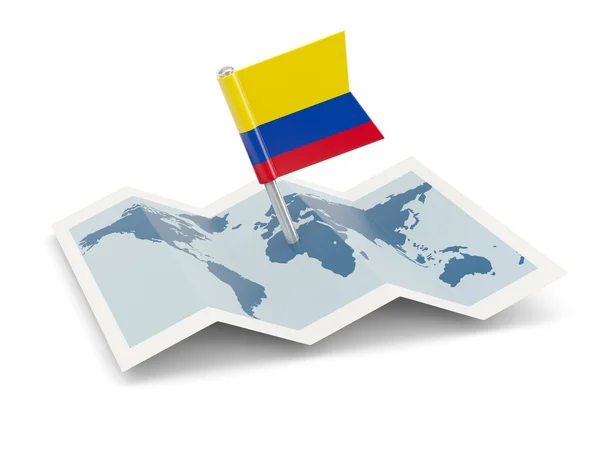 Map with flag of colombia — Stock Photo, Image
