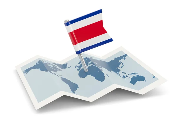 Map with flag of costa rica — Stock Photo, Image