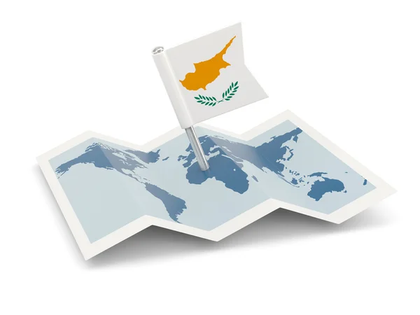 Mappa con la bandiera di ciprus — Foto Stock