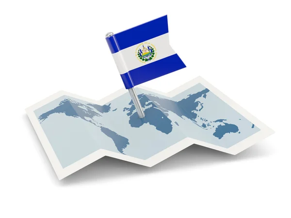 엘살바도르의 국기와 지도 — 스톡 사진