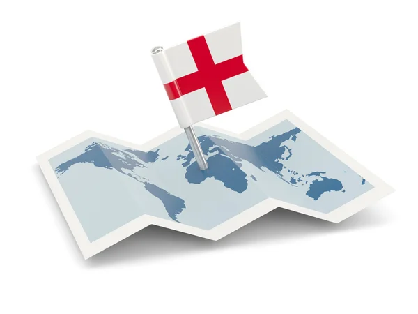 Karta med flagga england — Stockfoto