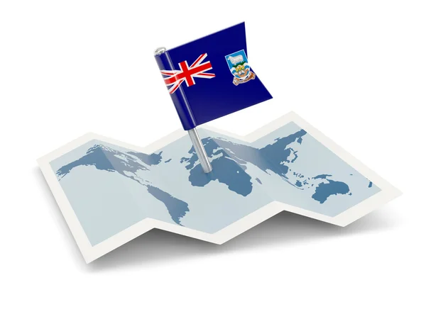 Map with flag of falkland islands — Stock Photo, Image