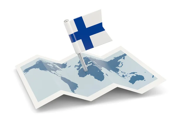 Kaart met de vlag van finland — Stockfoto