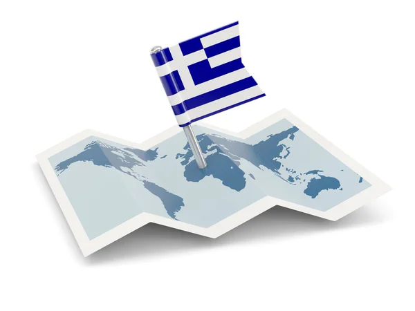Map with flag of greece — Stock Photo, Image