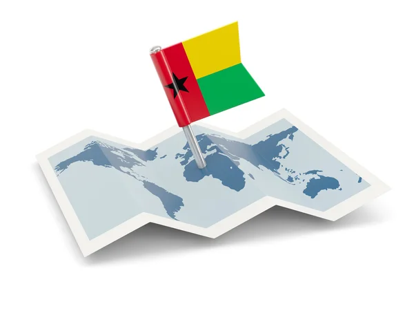 Map with flag of guinea bissau — Stock Photo, Image