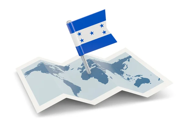 Térkép a honduras zászlaja — Stock Fotó