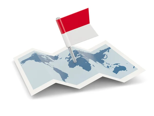 Kaart met de vlag van Indonesië — Stockfoto