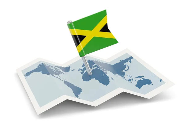 Jamaika bayrağı ile göster — Stok fotoğraf