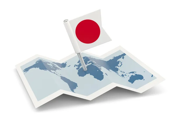일본의 국기와 지도 — 스톡 사진
