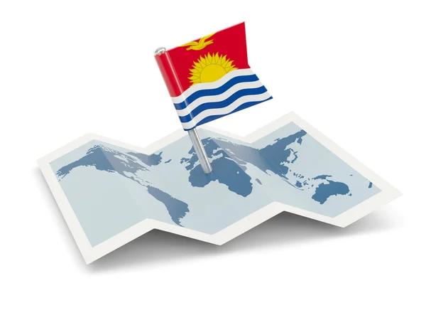 Kaart met de vlag van kiribati — Stockfoto