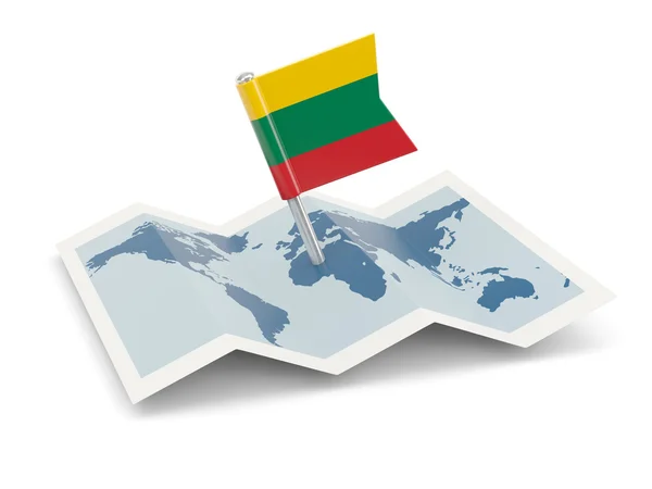 Map with flag of lithuania — Stock Photo, Image