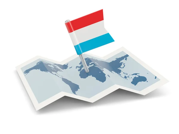 Map with flag of luxembourg — Stock Photo, Image