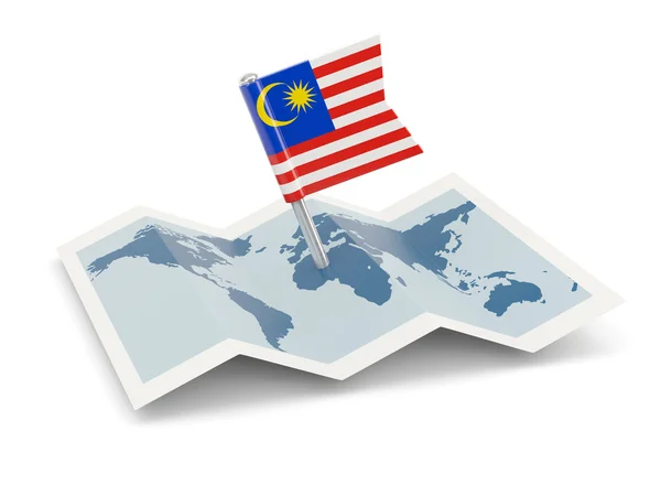 Карта з прапором Малайзії — стокове фото