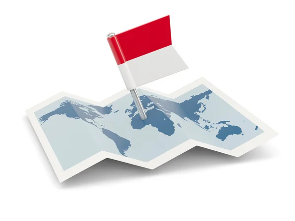 모나코의 국기와 지도 — 스톡 사진