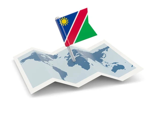 Map with flag of namibia — Stock Photo, Image
