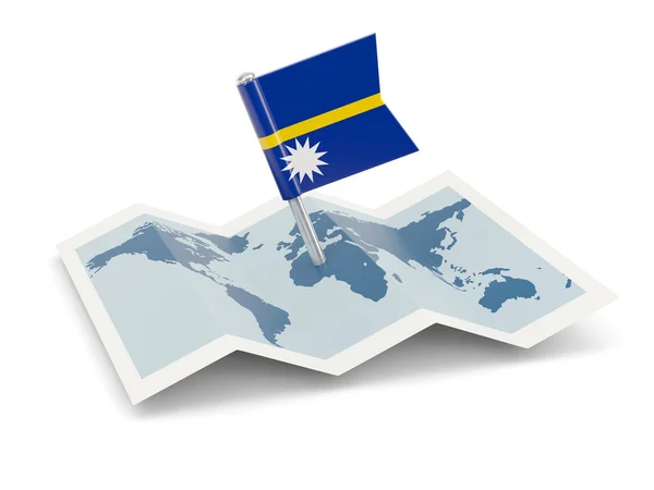 Map with flag of nauru — Stock Photo, Image