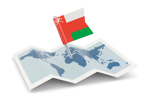 Map with flag of oman — Stock Photo, Image