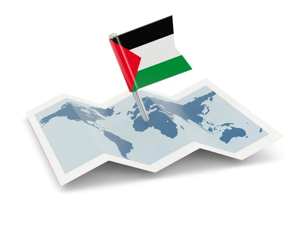 Mappa con bandiera del territorio palestinese — Foto Stock