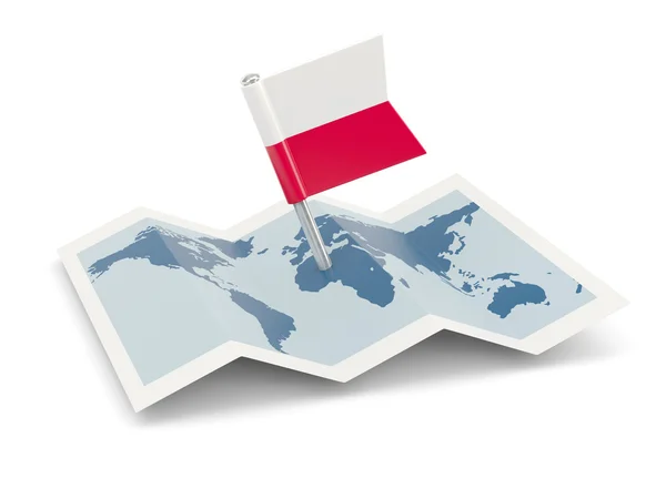 Map with flag of poland — Stock Photo, Image