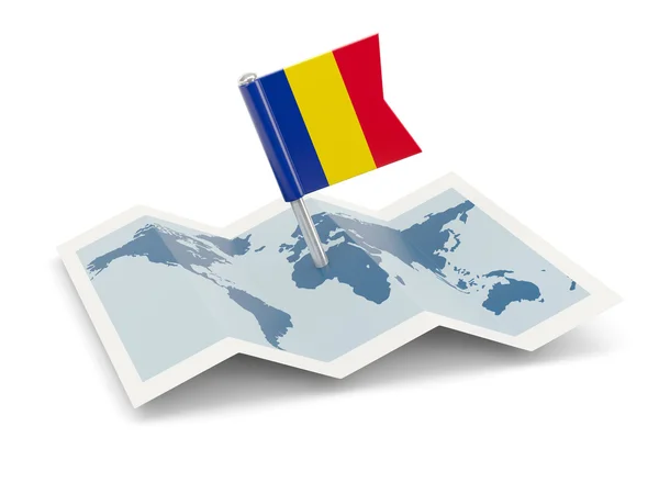 Map with flag of romania — Stock Photo, Image