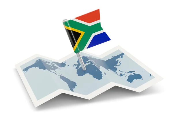 Karta med flagga Sydafrika — Stockfoto