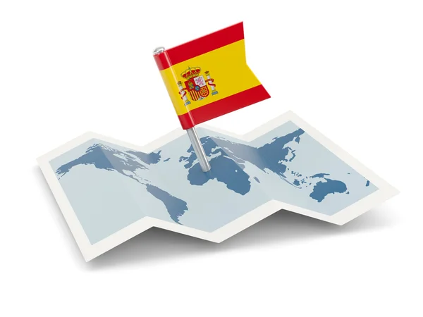 Map with flag of spain — Stock Photo, Image