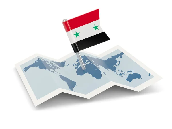 Map with flag of syria — Stock Photo, Image