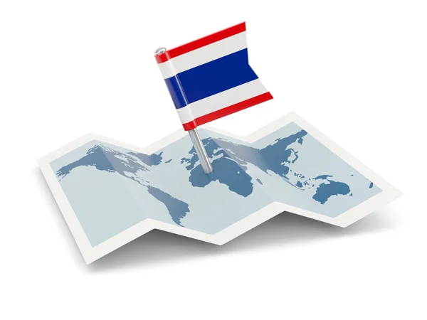 Carte avec le drapeau de Thaïlande — Photo