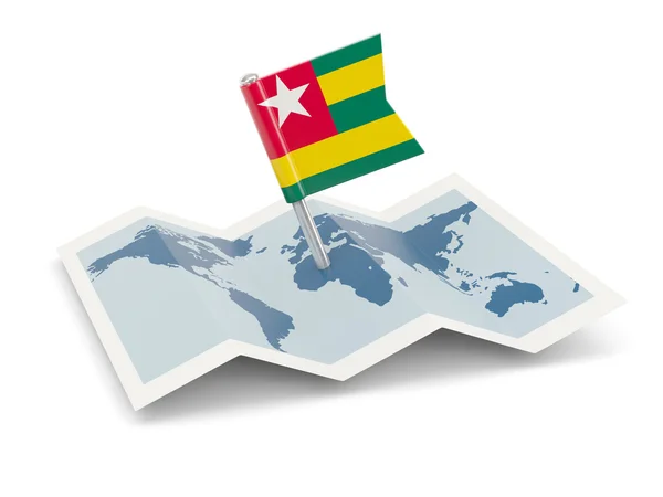 Karte mit der Flagge von Togo — Stockfoto