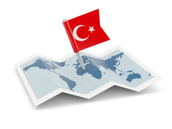 Map with flag of turkey — Stock Photo, Image