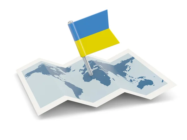 Map with flag of ukraine — Stock Photo, Image