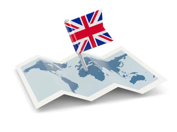 Map with flag of united kingdom — Stock Photo, Image