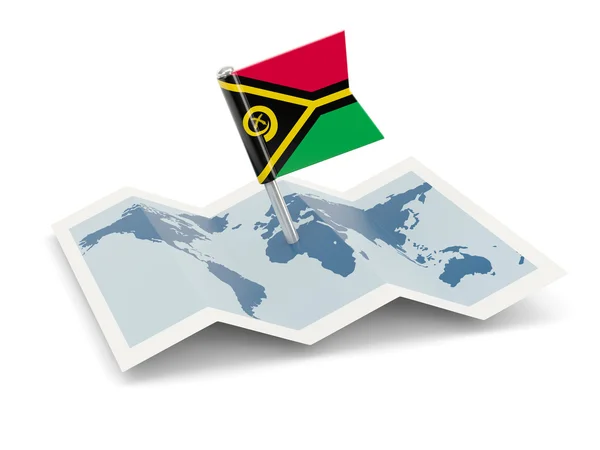 Kaart met de vlag van vanuatu — Stockfoto