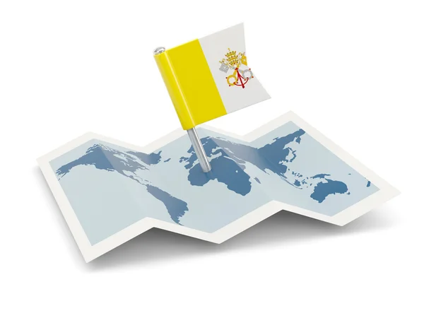 Карта с флагом Ватикана — стоковое фото