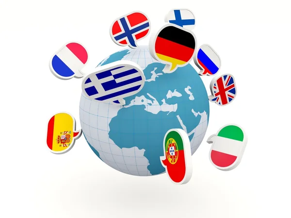 Globe with different flags — Stock Photo, Image