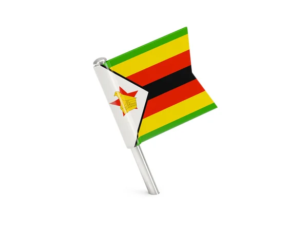 Alfinete de bandeira de zimbabwe — Fotografia de Stock