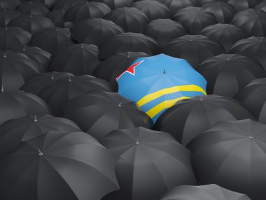 Aruba bayrağı ile şemsiye