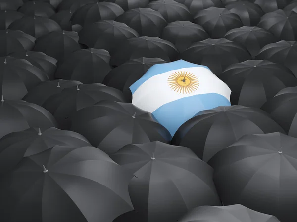 アルゼンチンの旗と傘 — ストック写真