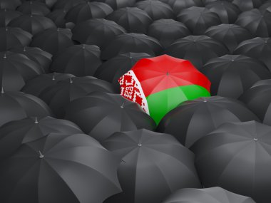 Şemsiye ile Beyaz Rusya bayrağı