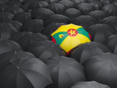Grenada bayrağı ile şemsiye