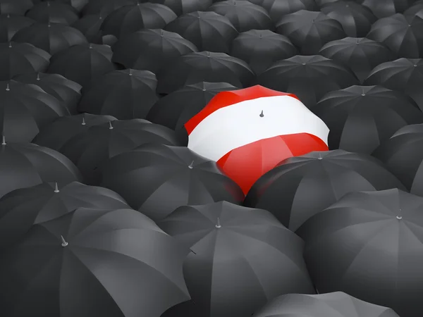 Guarda-chuva com bandeira da Áustria — Fotografia de Stock